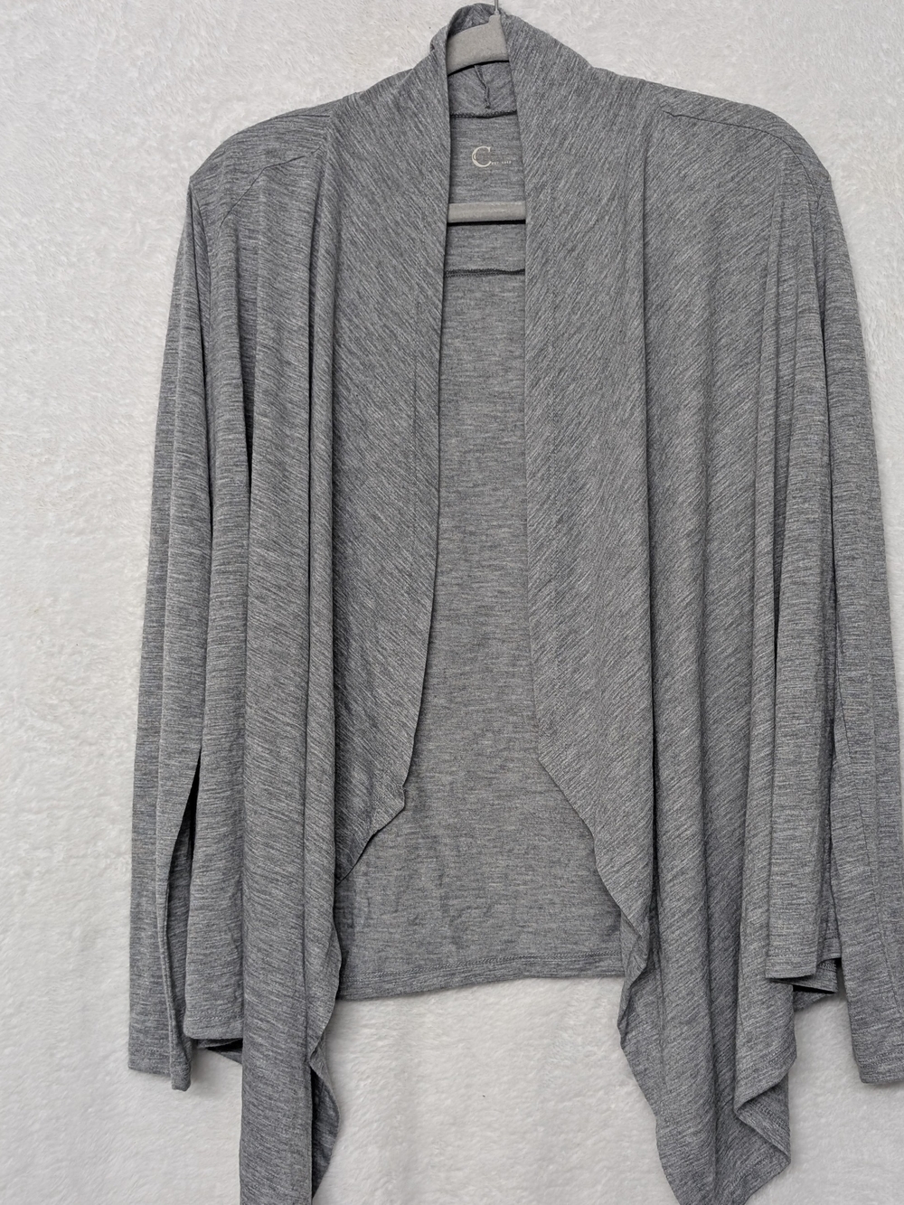 Cozy Open-Front Gray Cardigan Sweater